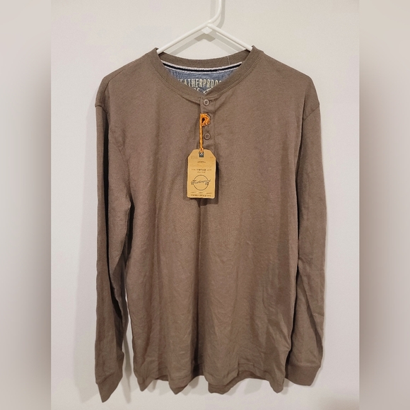 Weatherproof VINTANGE Henley long sleeve| Brown Color | Size L| NWT - Picture 1 of 6